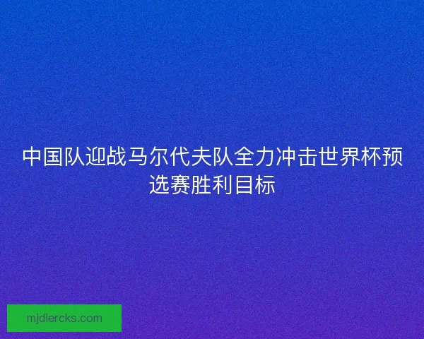 中国队迎战马尔代夫队全力冲击世界杯预选赛胜利目标